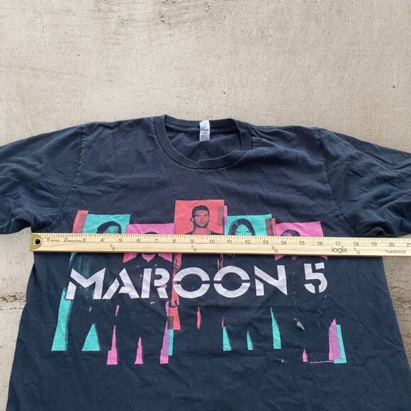 Maroon 5 T Shirt Size M Medium Mens Made in USA American Apparel Black Graphic - Picture 6 of 7